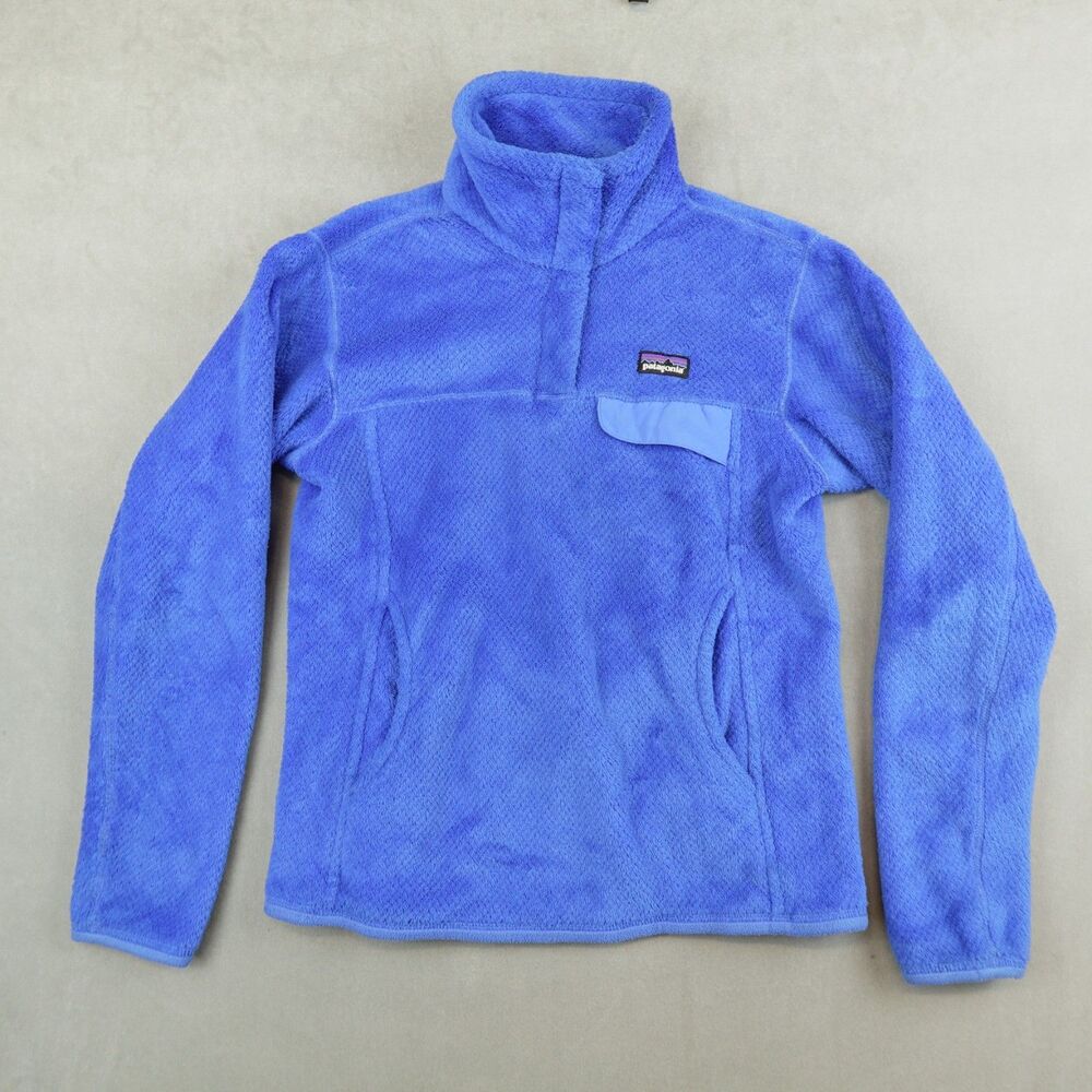 Patagonia Re-Tool Snap T Fleece Jacket Womens Size Small Blue Pullover Sweater